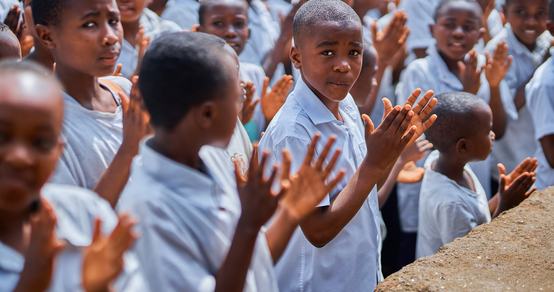 Children in DRC play at school